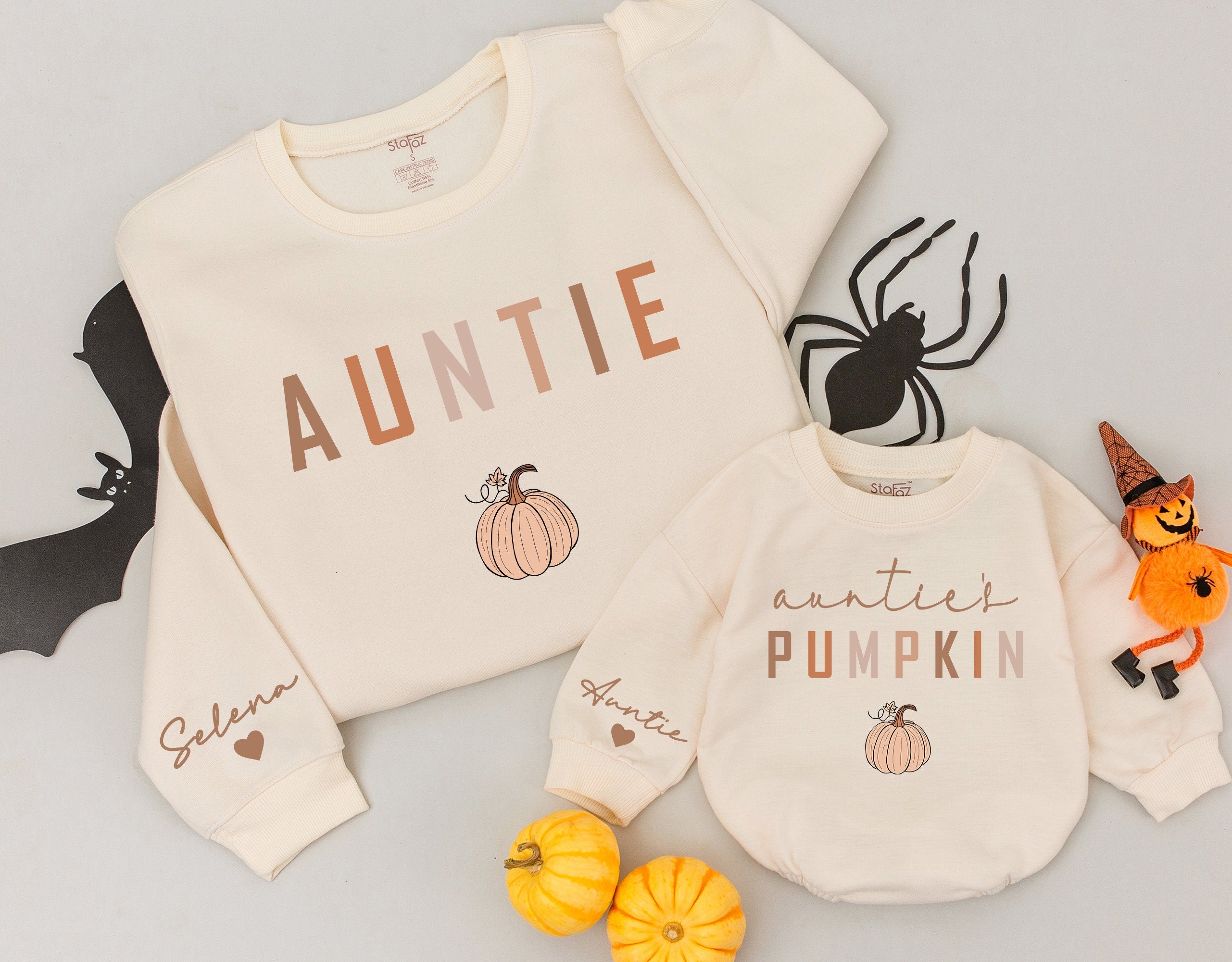Auntie & Pumpkin Cozy Fall Sweatshirts with Matching Design