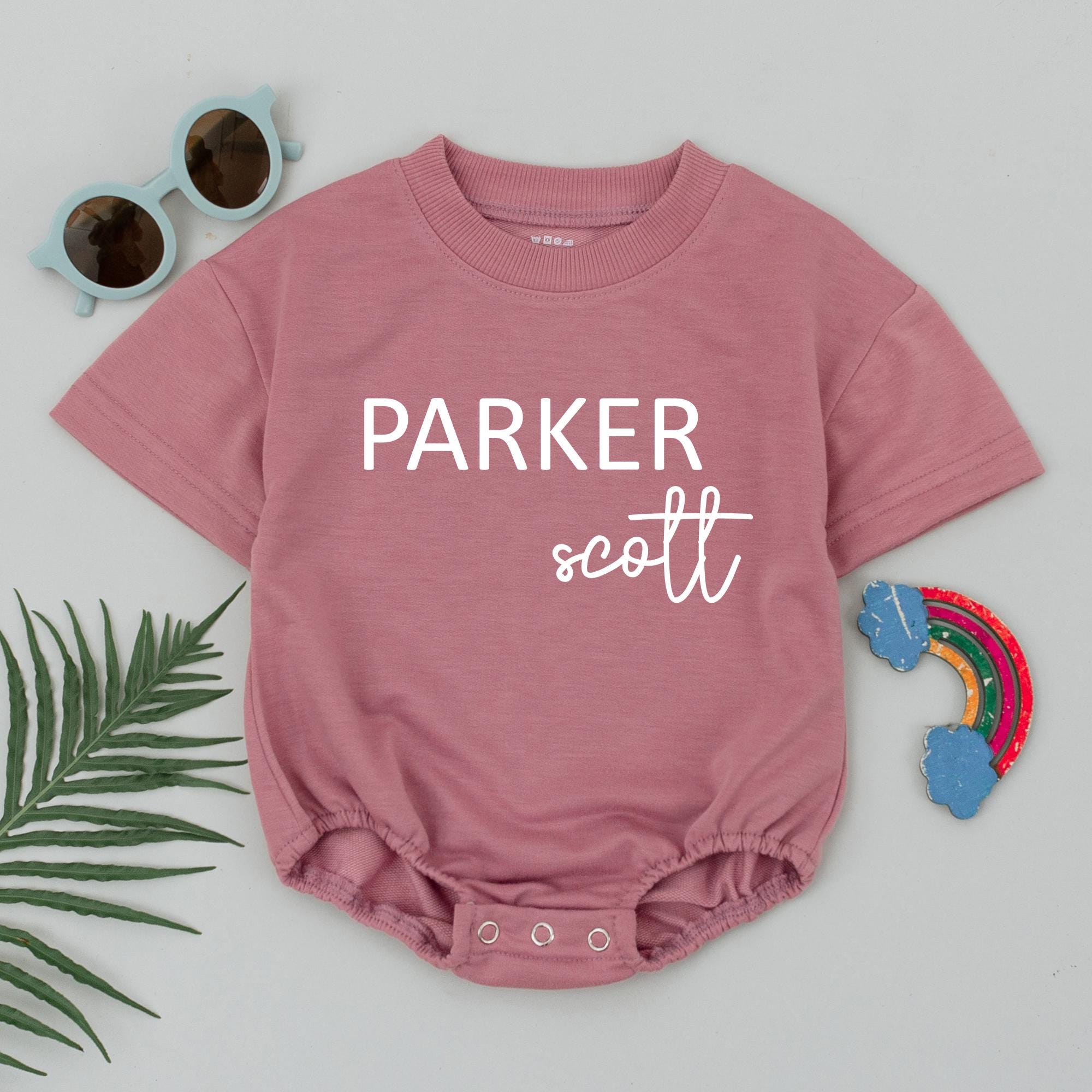 Personalized Parker Name Romper for Baby Girls Custom Gift Cotton Bodysuit Ideal Newborn Outfit Short Sleeve Baby Shower Present