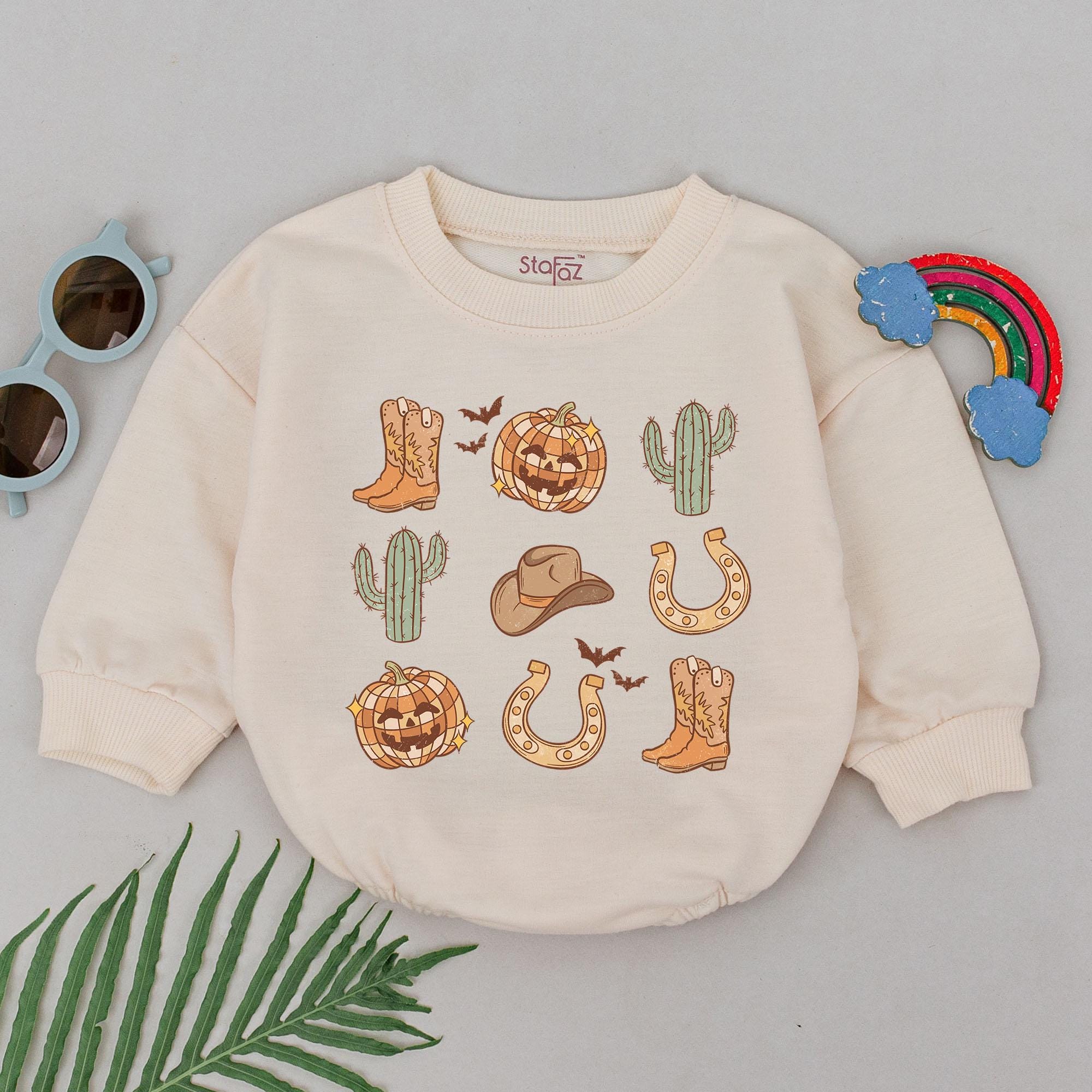 Retro Western Halloween Baby Romper Soft Cotton Newborn Outfit First Holiday Gift for Girls Cozy Cowboy Cowgirl Style with Plaid Pattern