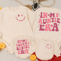 In My Auntie Era Matching Outfit Cheerful Pink Cotton Baby Romper Auntie's Bestie Gift Newborn Girl Birthday Celebration