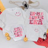 In My Auntie Era Matching Outfit Cheerful Pink Cotton Baby Romper Auntie's Bestie Gift Newborn Girl Birthday Celebration