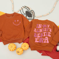 In My Auntie Era Matching Outfit Cheerful Pink Cotton Baby Romper Auntie's Bestie Gift Newborn Girl Birthday Celebration