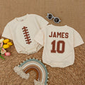 Custom Football Baby Romper with Name and Number