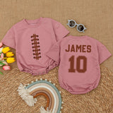 Custom Football Baby Romper with Name and Number