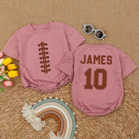 Custom Football Baby Romper with Name and Number