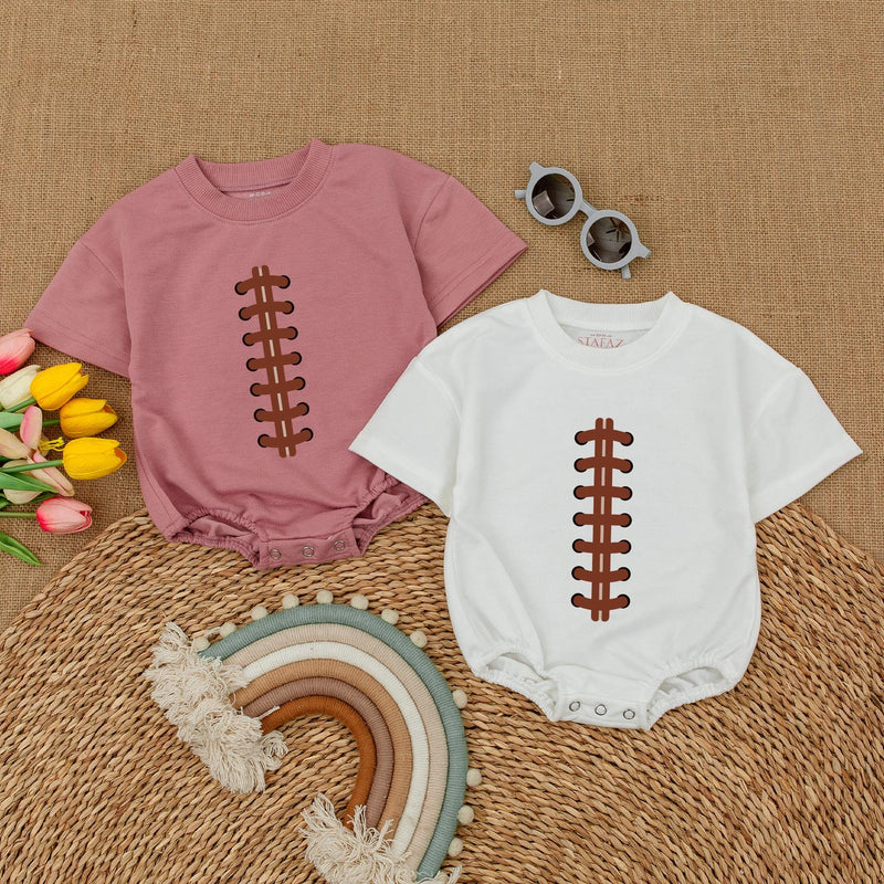 Custom Football Baby Romper with Name and Number