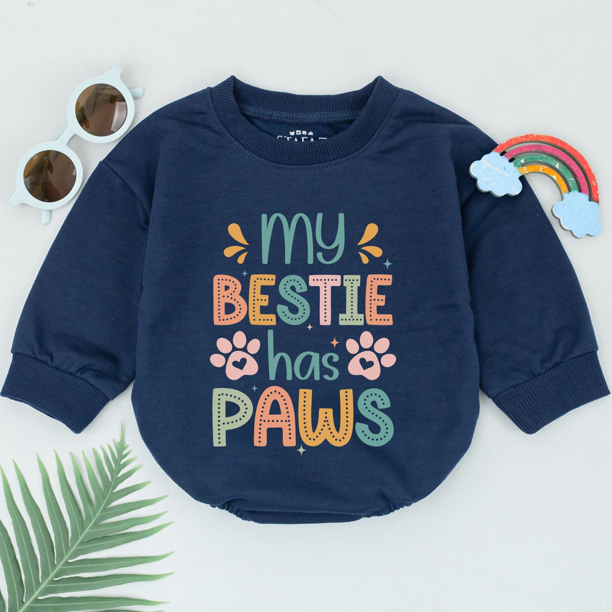 Retro 'My Bestie Has Paws' Baby Romper - Limited Edition Gift