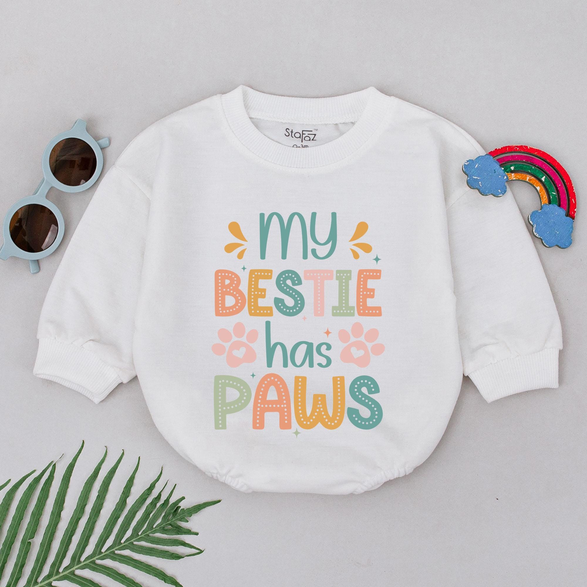 Retro 'My Bestie Has Paws' Baby Romper - Limited Edition Gift