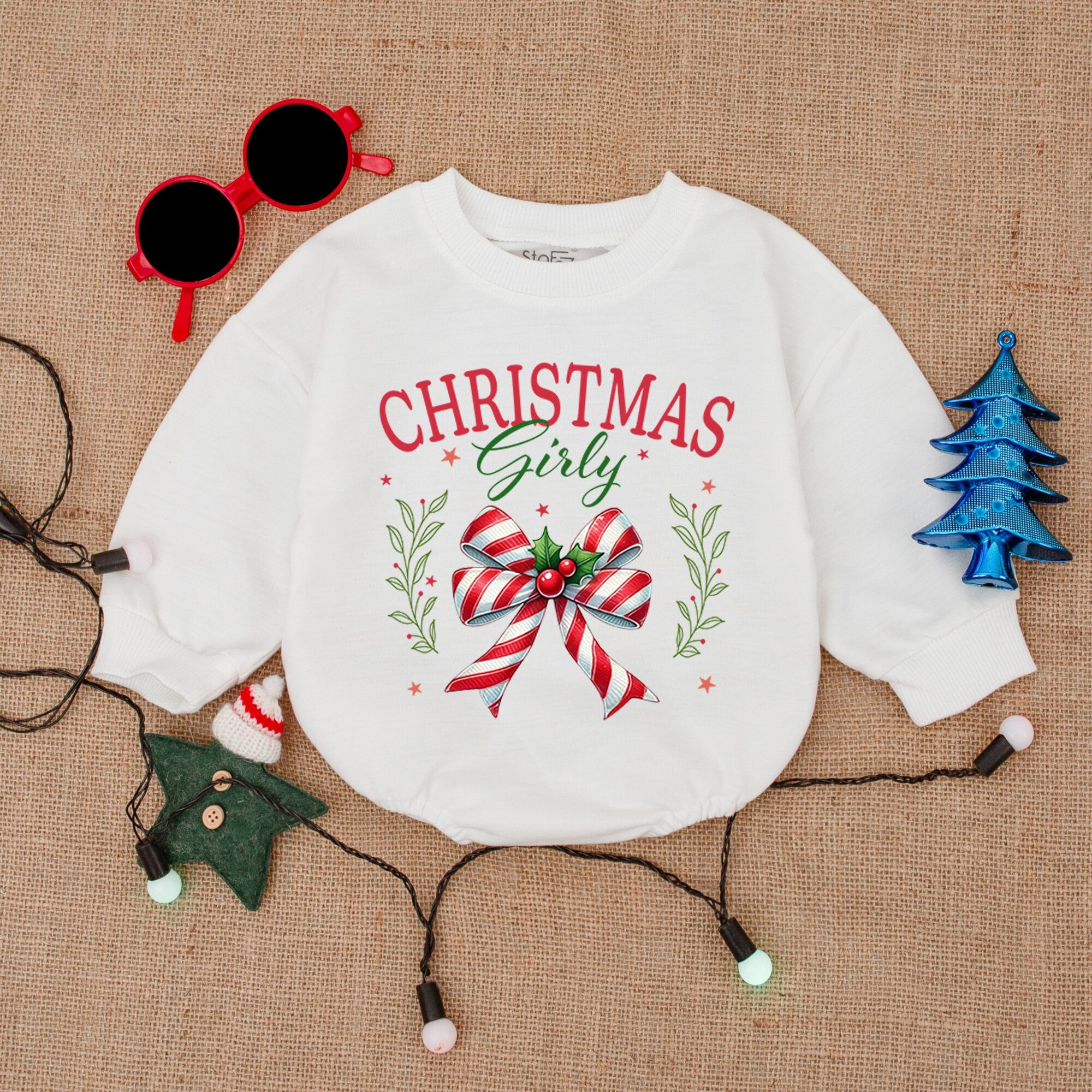 Festive Christmas Girly Bodysuit with Candy Cane Bow Baby Holiday Outfit Soft Cotton Romper Infant Girl Shower Gift Clothes 140 Characters