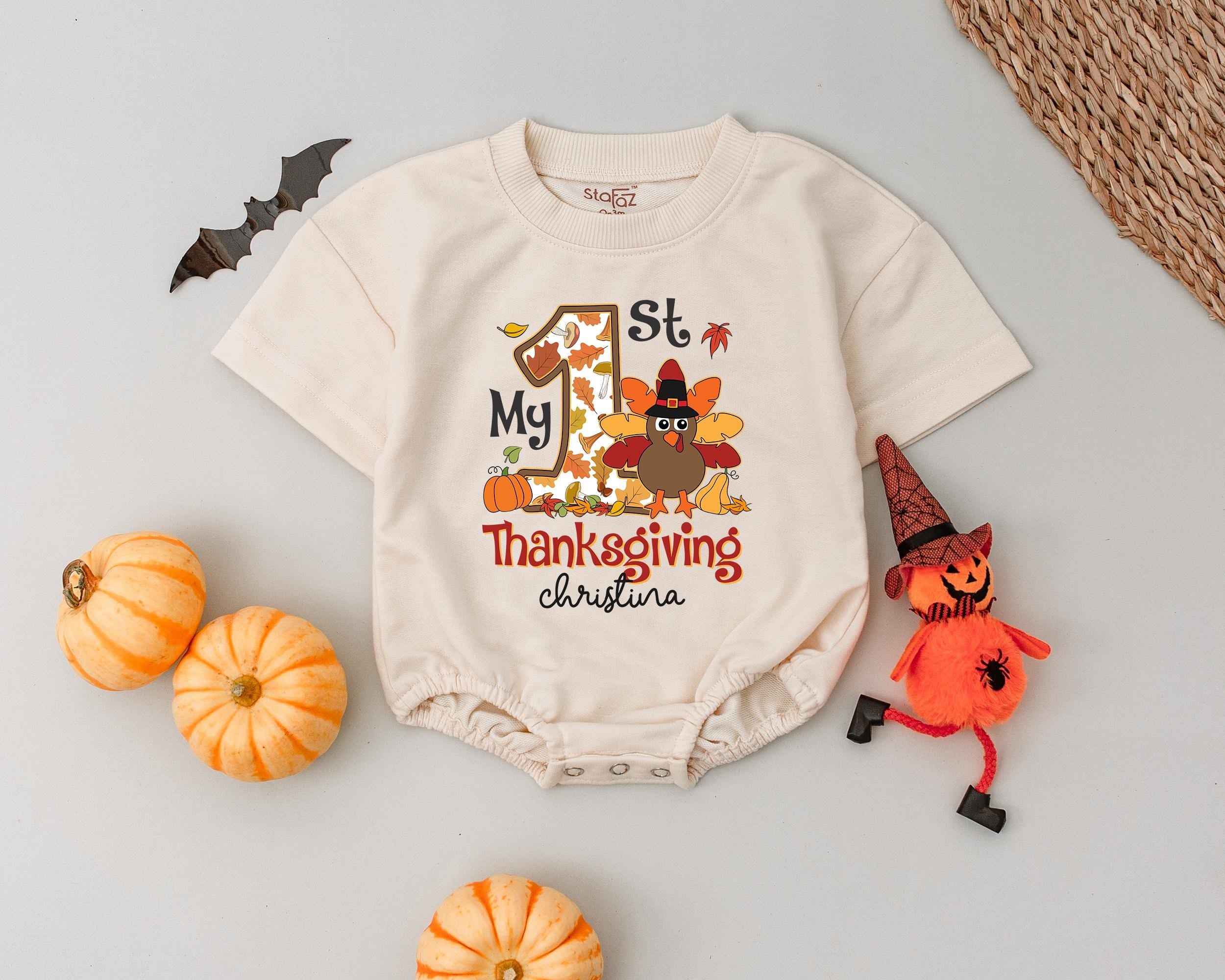 Personalized My First Thanksgiving Romper for Babies