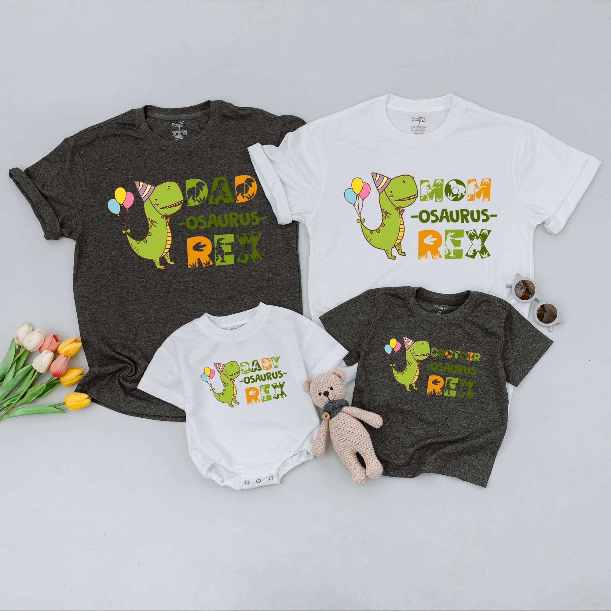Custom Family Dinosaur Birthday Shirts with Fun Graphics