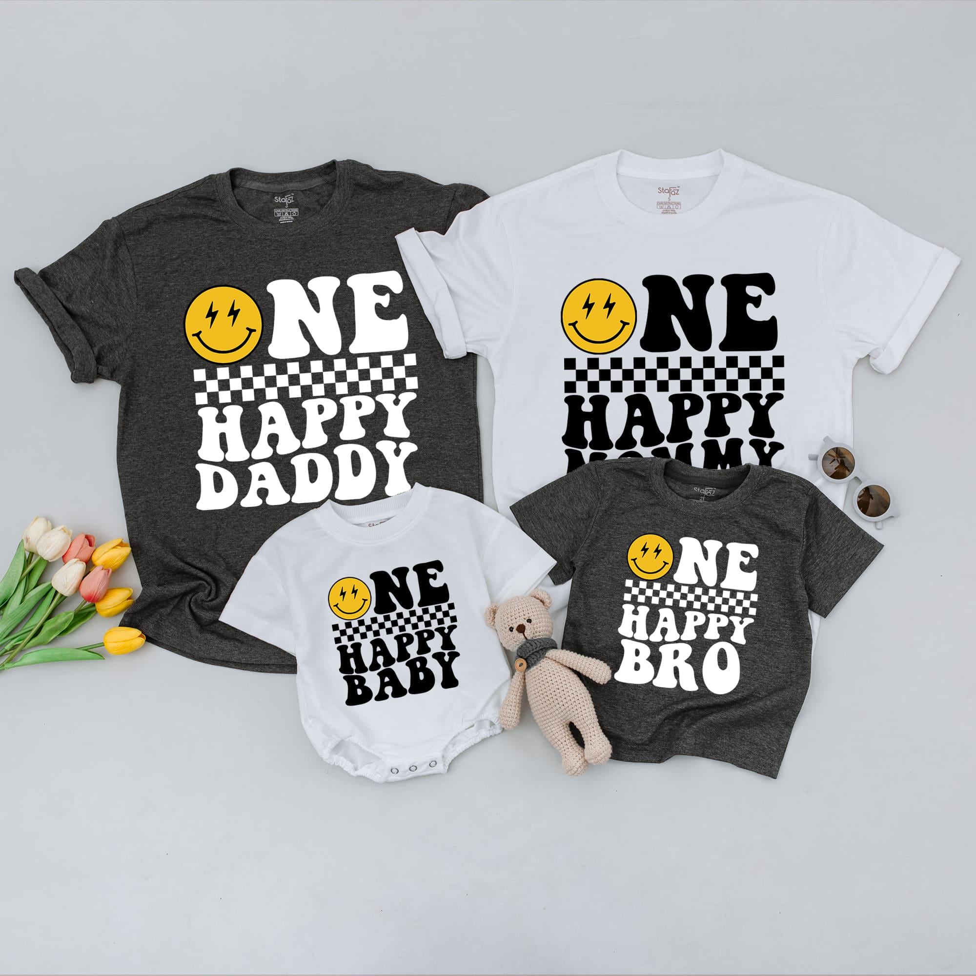 Retro Smiley Birthday Shirt for One Happy Family