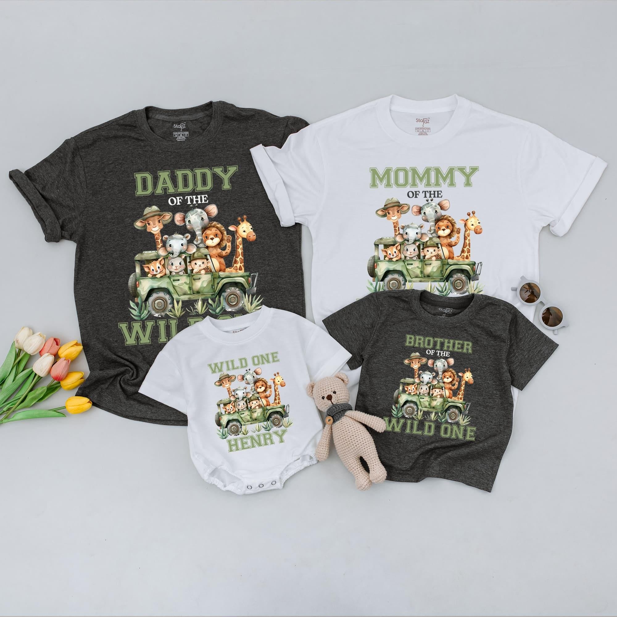 Wild One Safari Family Shirts for Birthday Celebration