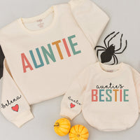Personalized Auntie & Bestie Matching Shirts with Colorful Design