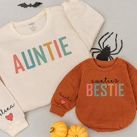Personalized Auntie & Bestie Matching Shirts with Colorful Design