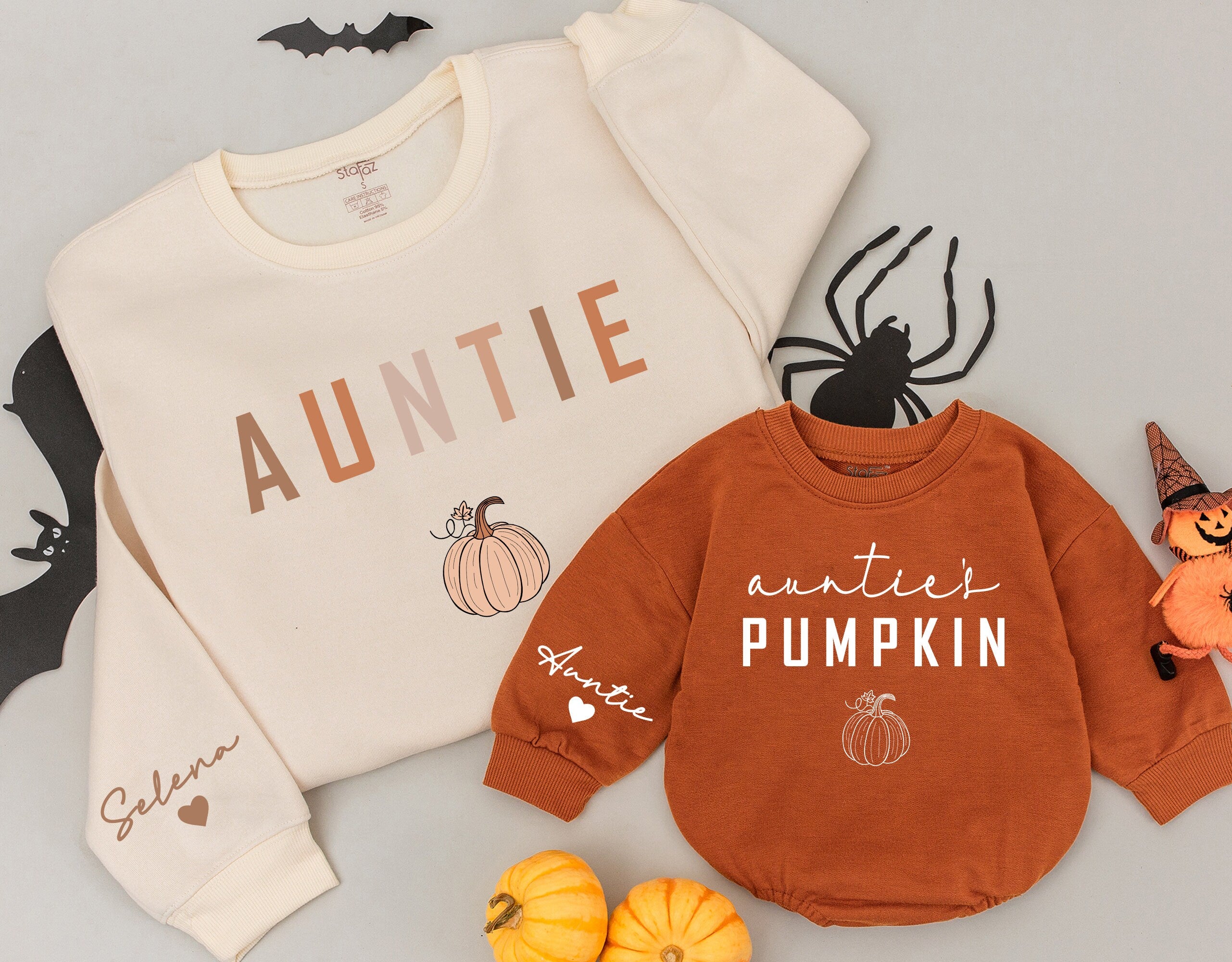 Auntie & Pumpkin Cozy Fall Sweatshirts with Matching Design