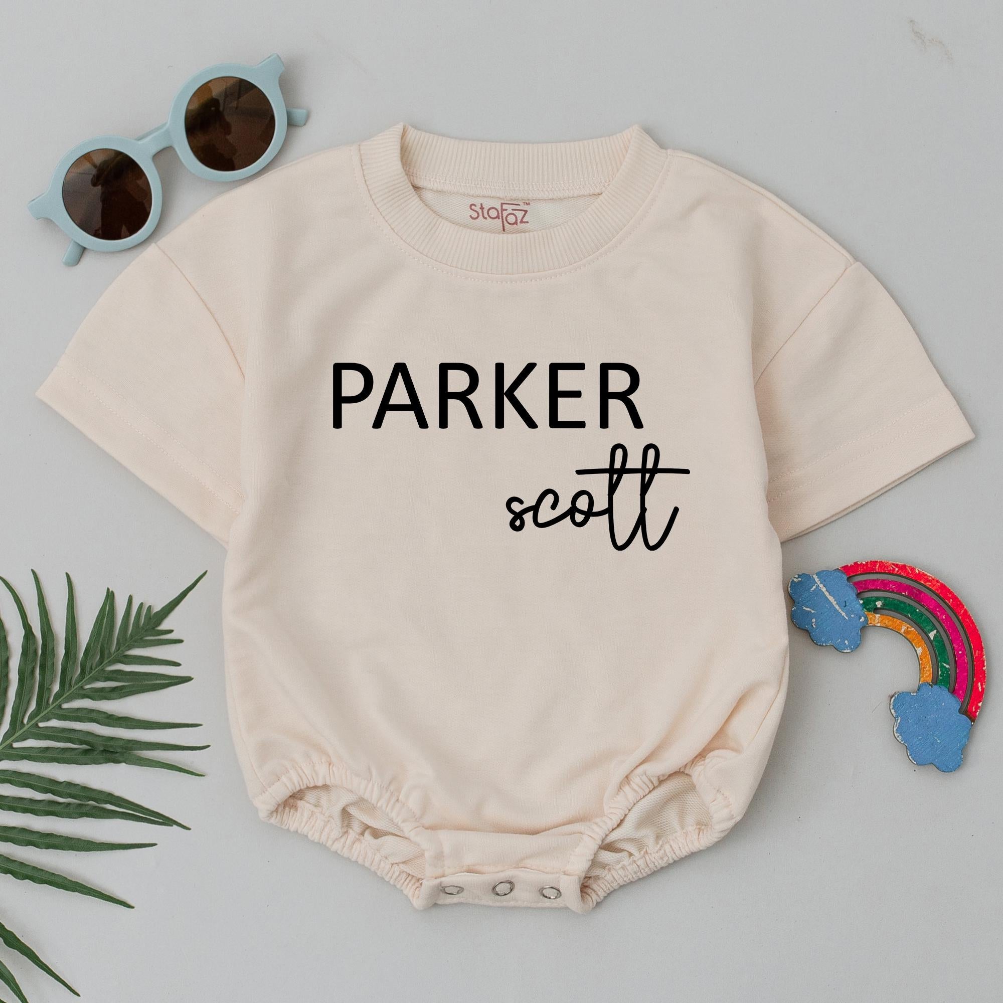Personalized Parker Name Romper for Baby Girls Custom Gift Cotton Bodysuit Ideal Newborn Outfit Short Sleeve Baby Shower Present