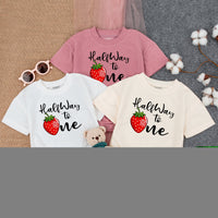Personalized Strawberry Halfway to One Birthday Romper