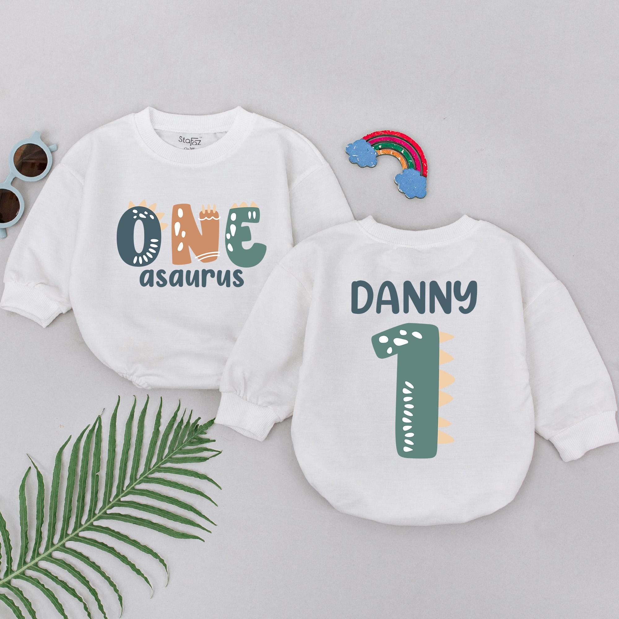 Custom Dinosaur Birthday Romper with Name - Unique Baby Gift