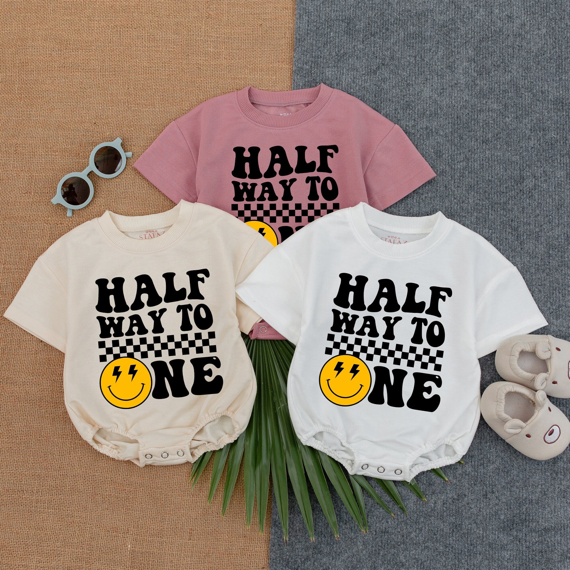 Custom Halfway to One Romper with Name - Unique Birthday Outfit