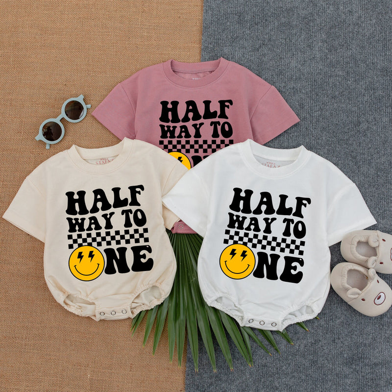 Custom Halfway to One Romper with Name - Unique Birthday Outfit