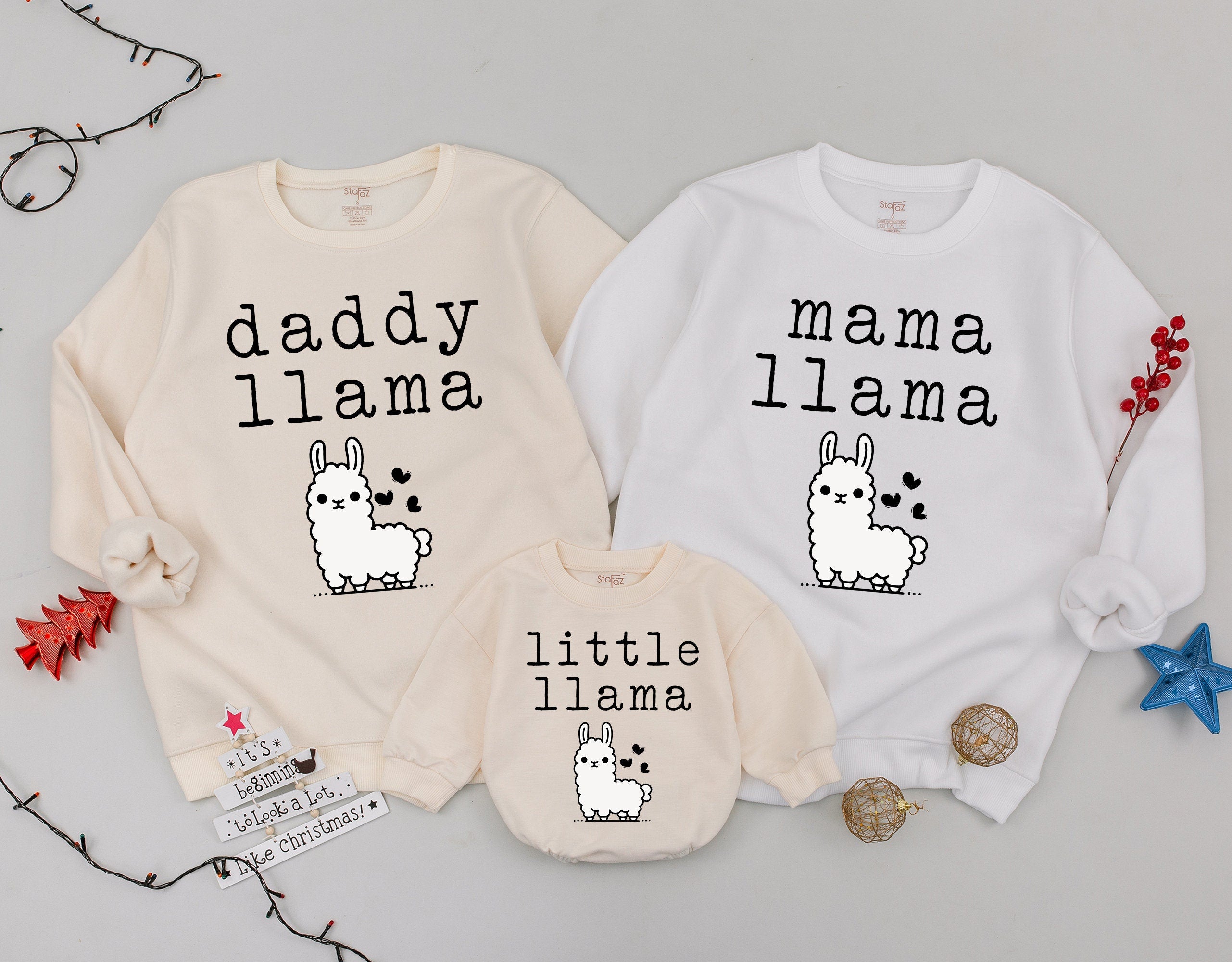 Matching Family Llama Sweatshirts for Cozy Moments