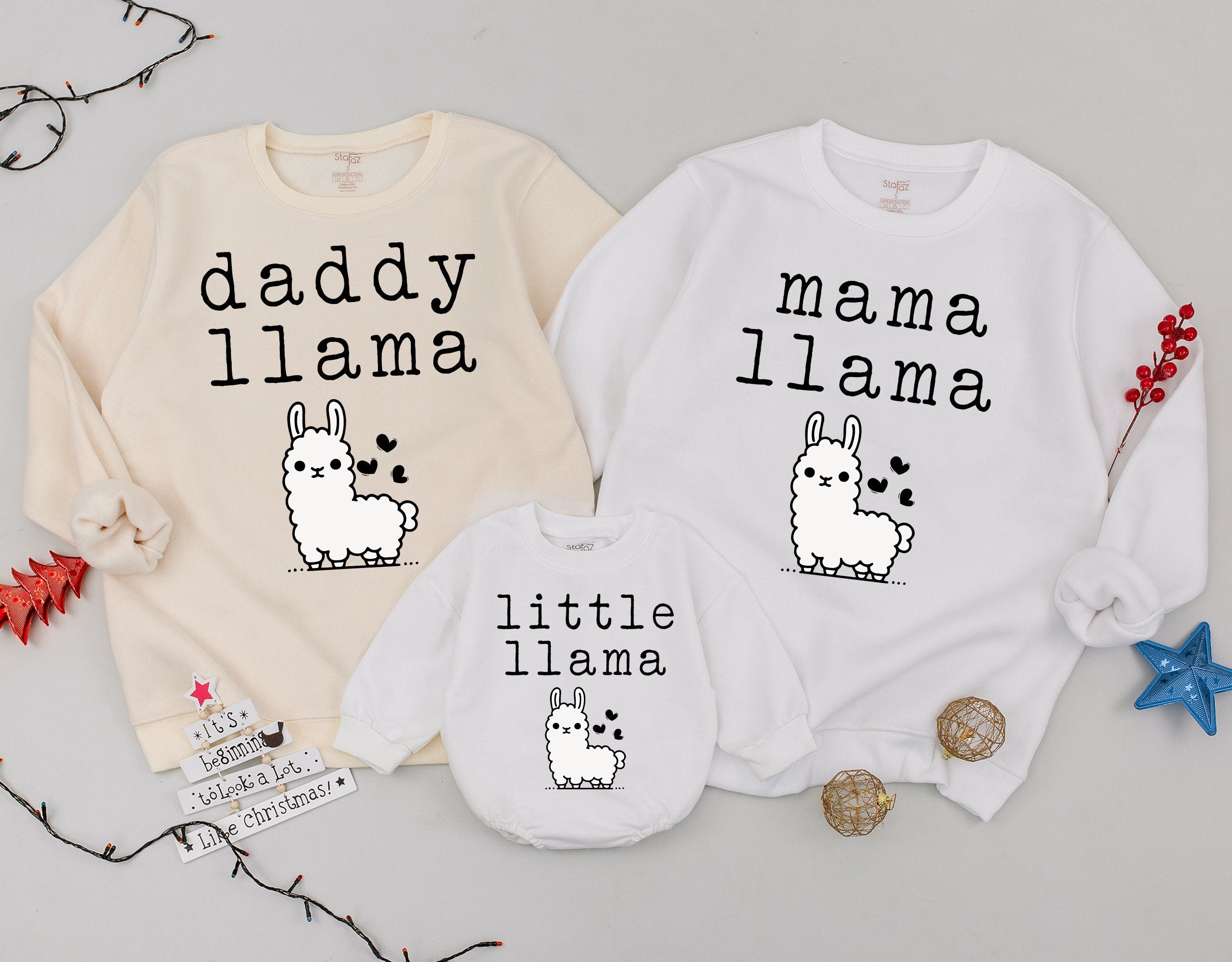 Matching Family Llama Sweatshirts for Cozy Moments
