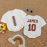Custom Football Baby Romper with Name and Number