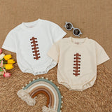 Custom Football Baby Romper with Name and Number