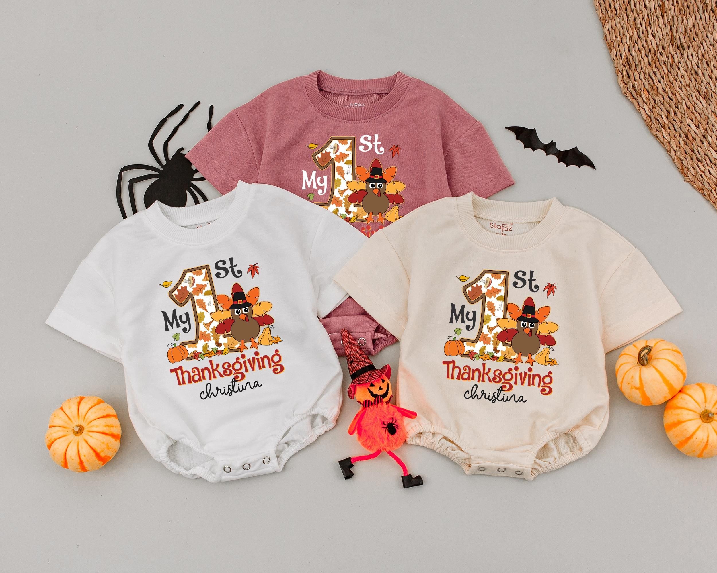 Personalized My First Thanksgiving Romper for Babies
