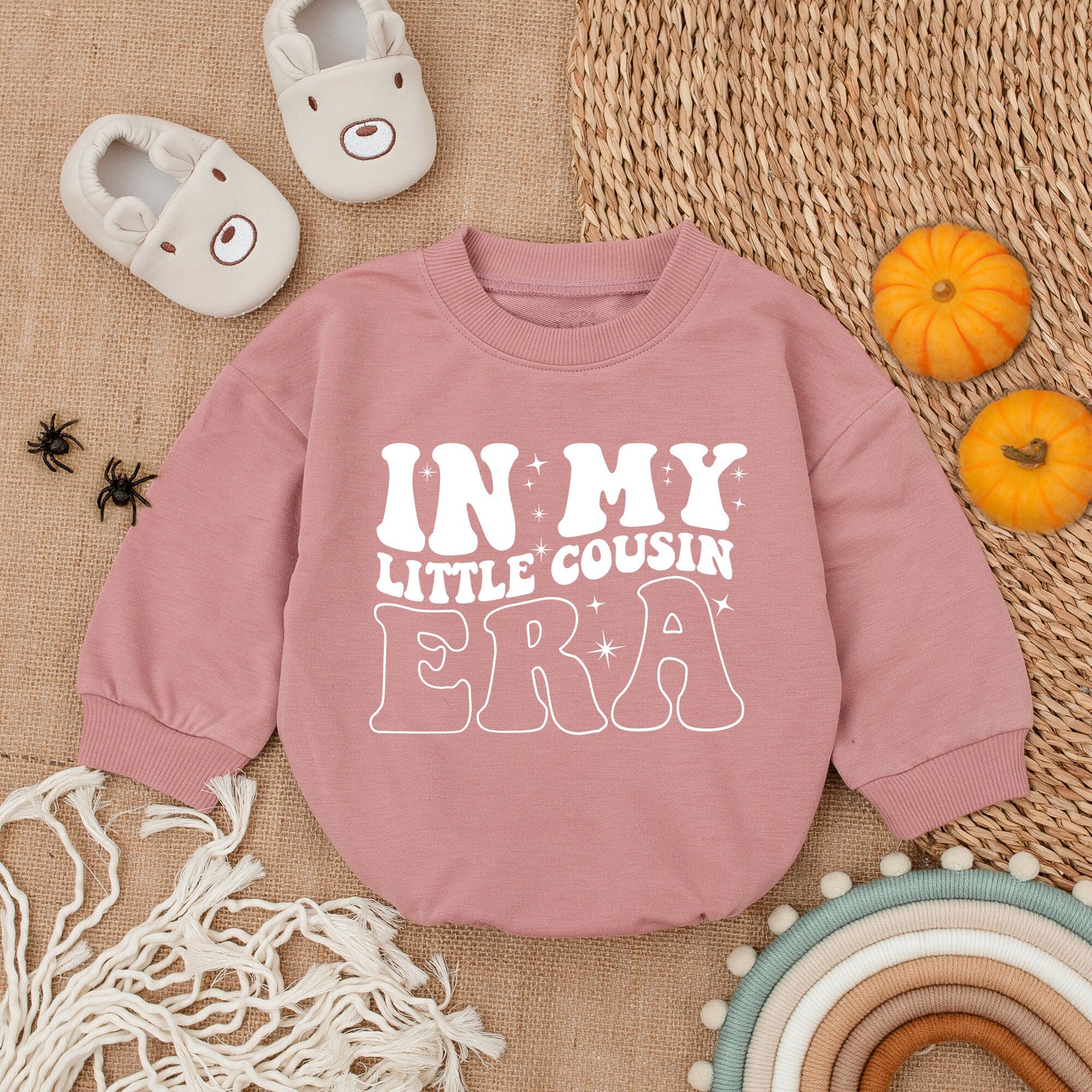 In My Little Cousin Era Romper Colorful Baby Bodysuit Family Gift Cute Cotton Outfit New Cousin Reveal Comfortable Infant Clothes