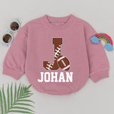 Personalized Baby Football Romper Johan Sporty Retro Gameday Outfit Soft Cotton Infant Boy Game Day Wear