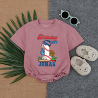 Personalized Birthday Boy Baseball Romper Vibrant Design First Birthday Baby Outfit Cotton Comfortable Gift for Infant or Toddler