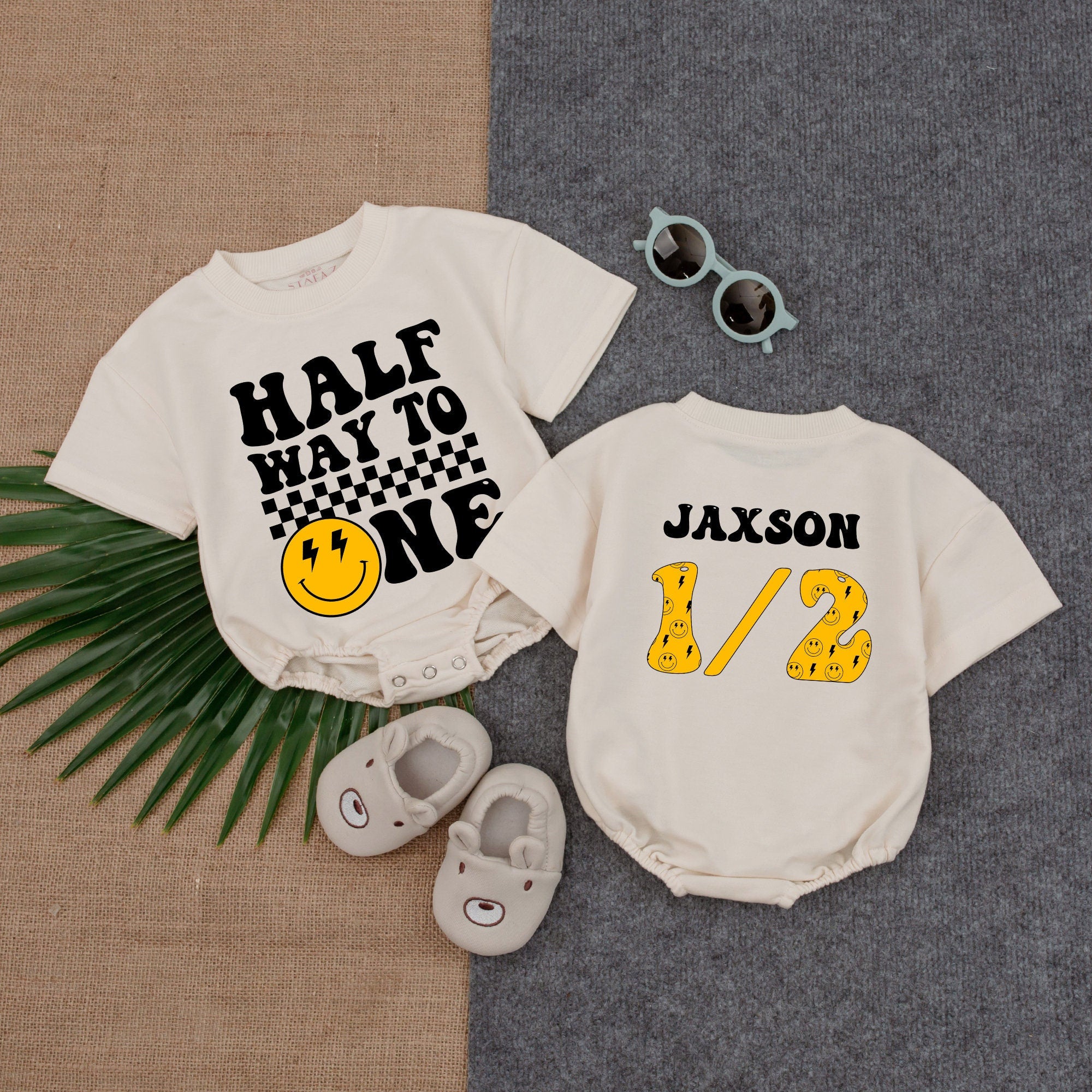 Custom Halfway to One Romper with Name - Unique Birthday Outfit