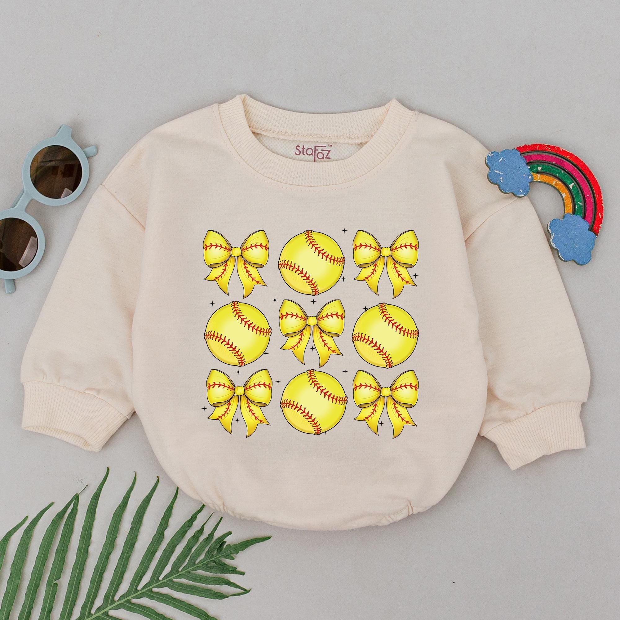 Retro Softball Romper for Baby Girls - Perfect Game Day Outfit!
