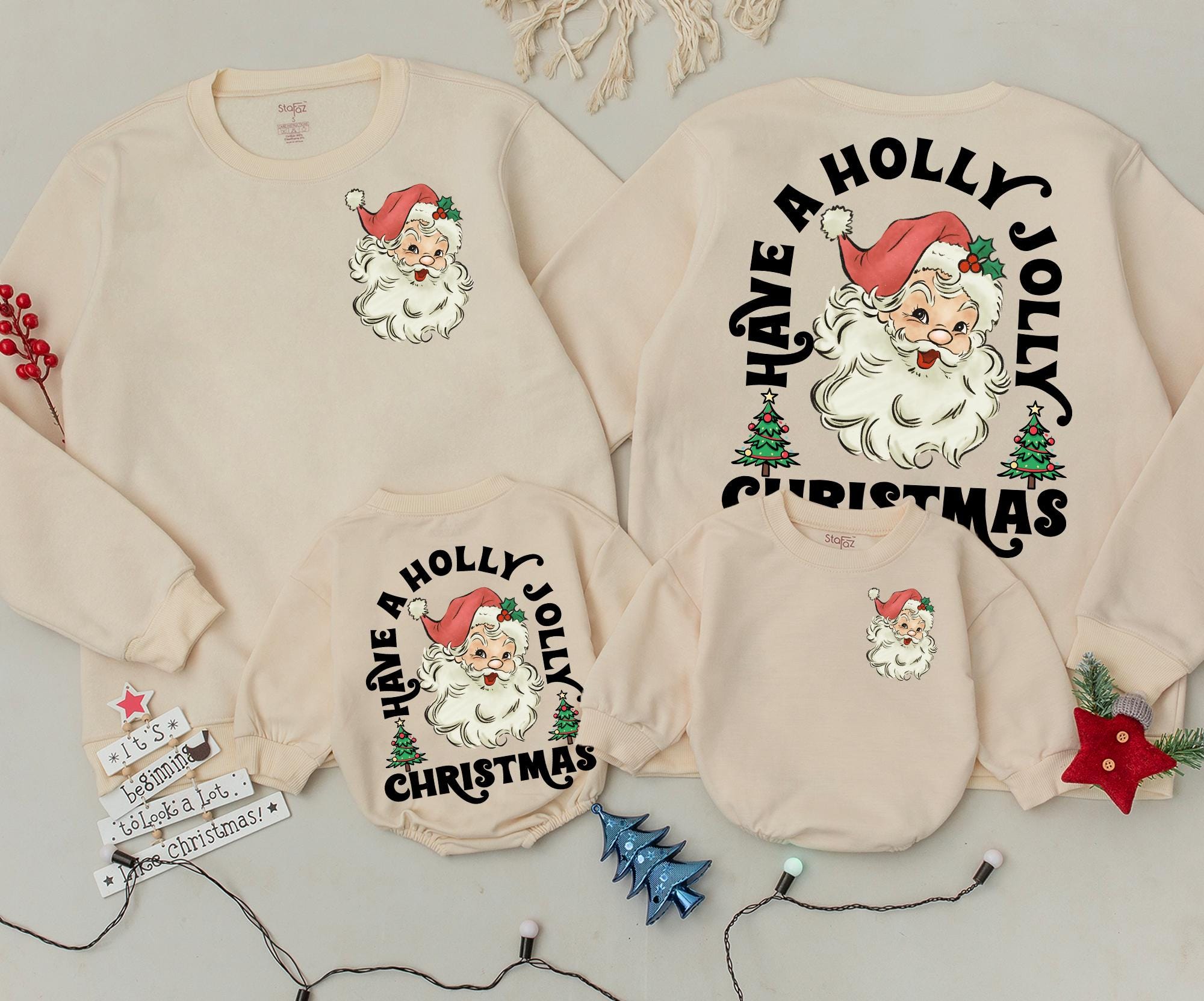 Retro Santa Toddler Sweatshirt Vintage Holiday Outfit Baby Christmas Romper Kids Gift Soft Cotton Newborn Clothing Festive Design