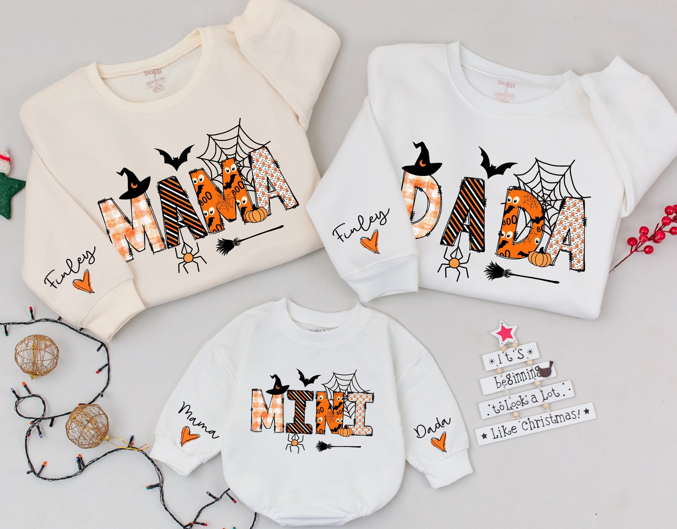 Custom Halloween Family Sweatshirts with Spooky Designs