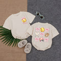 Custom Baby Softball Bubble Romper with Pink Bow Artwork, Short Sleeve Cotton Outfit for Game Day, Birthday Gift, Newborn & Infant Clothes
