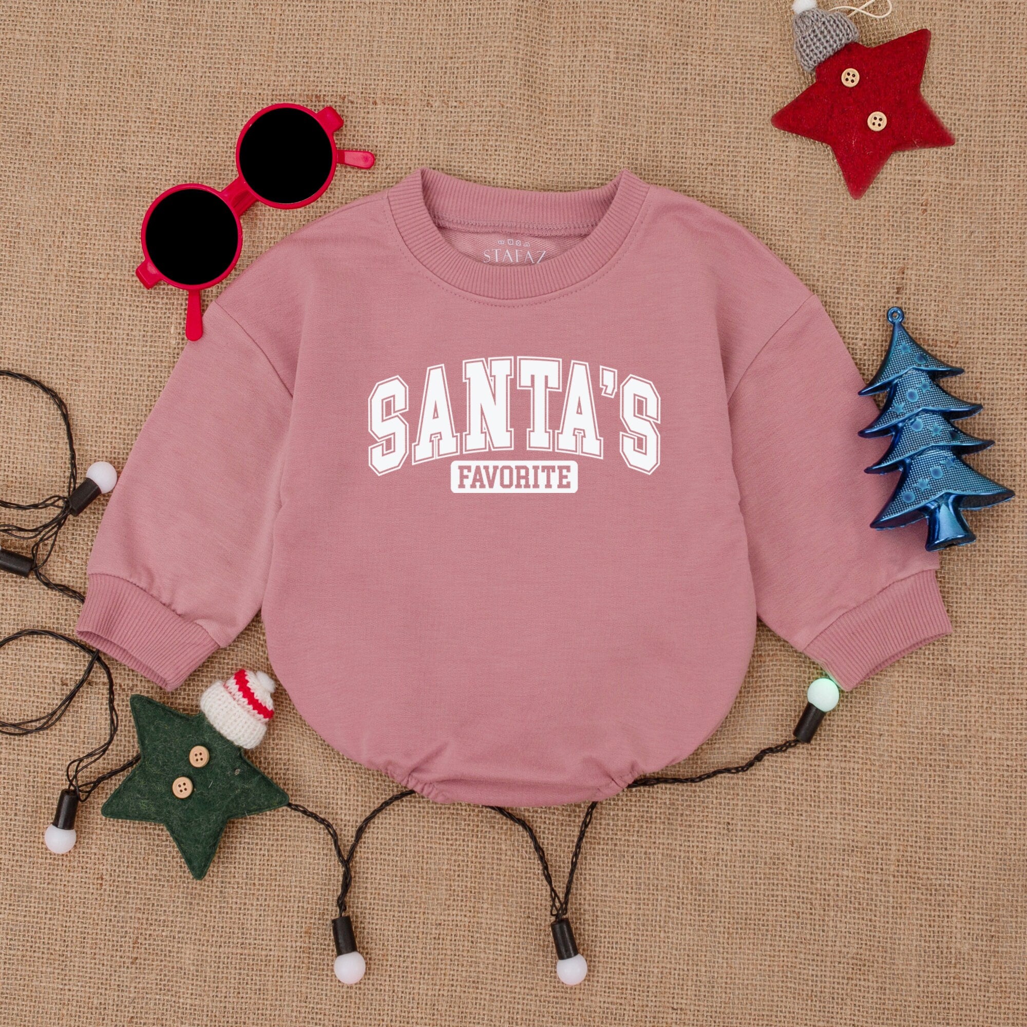 Santa's Favorite Baby Bodysuit Christmas Outfit Red White Holiday Romper Infant Toddler Girl Boy Cotton Soft Festive Baby Shower Gift