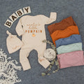 Auntie's Little Pumpkin Newborn Set Cozy Autumn Baby Bodysuit Hat Gift Personalize for Baby Shower or Coming Home Outfit Soft Cotton