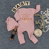 Auntie's Little Pumpkin Newborn Set Cozy Autumn Baby Bodysuit Hat Gift Personalize for Baby Shower or Coming Home Outfit Soft Cotton