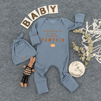 Auntie's Little Pumpkin Newborn Set Cozy Autumn Baby Bodysuit Hat Gift Personalize for Baby Shower or Coming Home Outfit Soft Cotton