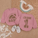 Custom Football Baby Romper with Name Jason Vintage Sports Theme Soft Cotton Infant Outfit Perfect Birthday Gift