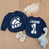 Custom Football Baby Romper with Name Jason Vintage Sports Theme Soft Cotton Infant Outfit Perfect Birthday Gift