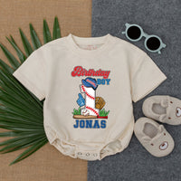Personalized Birthday Boy Baseball Romper Vibrant Design First Birthday Baby Outfit Cotton Comfortable Gift for Infant or Toddler