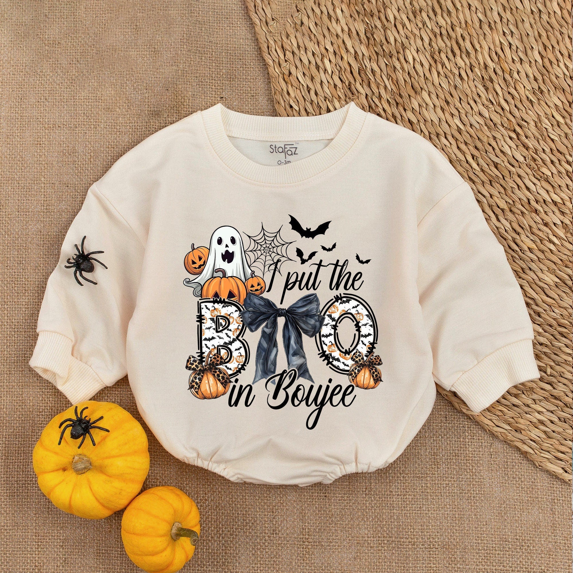 I Put the BOO in Boujee Baby Romper Halloween Outfit Cute Ghost Pumpkin Design Soft Cotton Infant Costume Perfect Gift