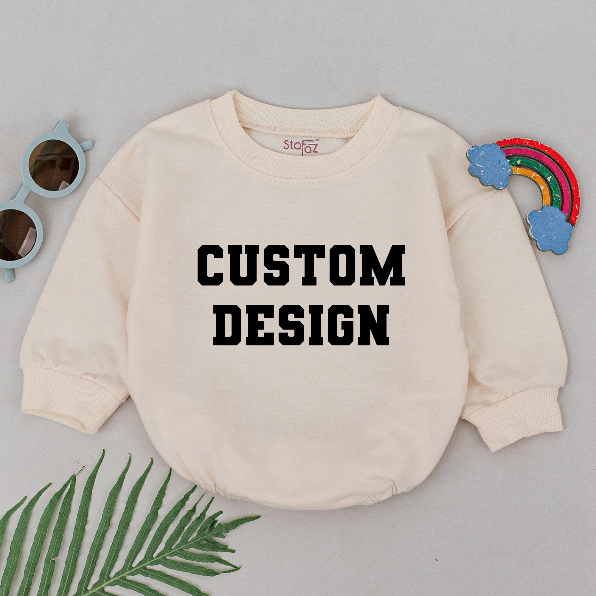 Personalized Baby Bubble Romper Custom Design Birthday Outfit Soft Cotton Spring Onesie for Girl Boy Gifts Natural Style