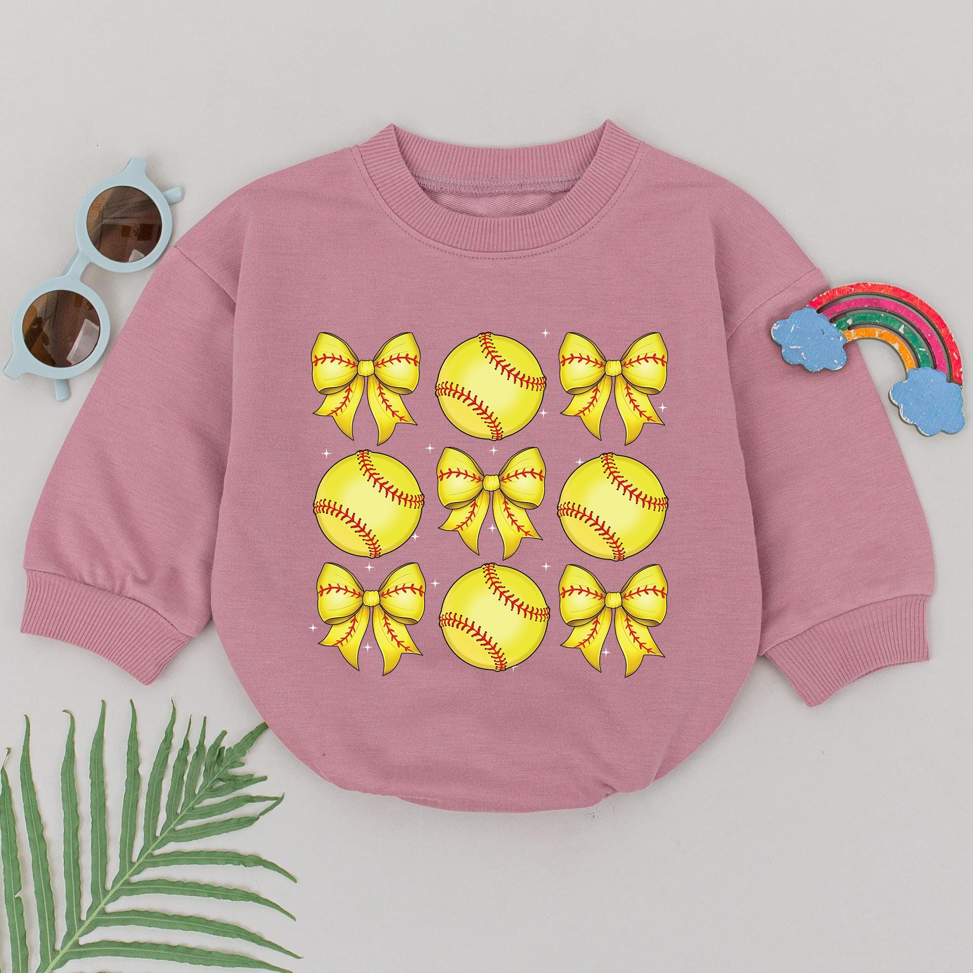 Retro Softball Romper for Baby Girls - Perfect Game Day Outfit!