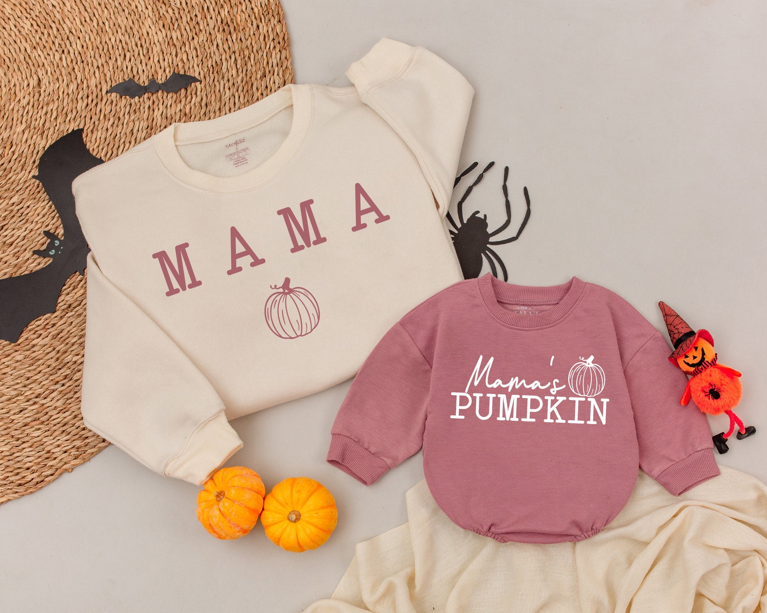 Custom Mama & Pumpkin Sweatshirts with Retro Halloween Charm