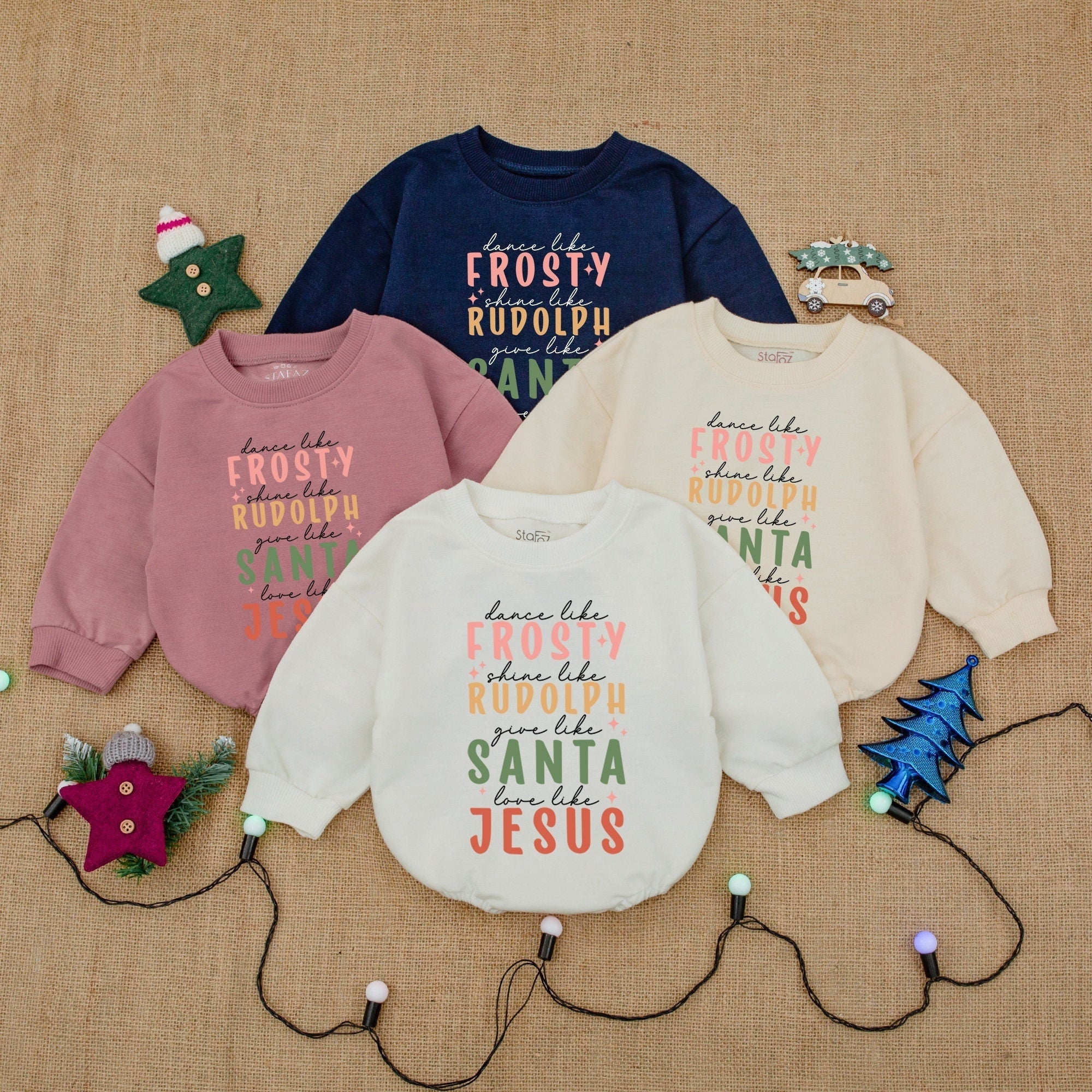Dance Like Frosty Baby Romper Christmas Spirit Outfit Infant Apparel Fun Typography Holiday Festive Colors Comfortable Toddler Clothes